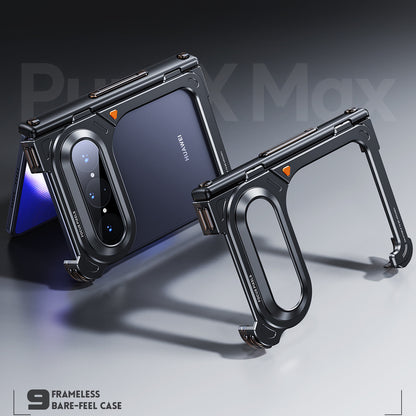 Oatsbasf 9 Shell Invisible Kickstand Air Cushion Shockproof Aluminum Metal Bumper Case Cover