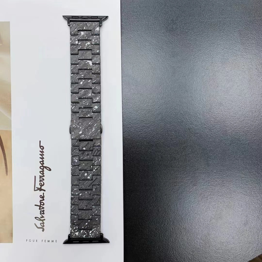 Oatsbasf Luxury Pure Carbon Fiber Adjustable Apple Watch Band Replacement Strap