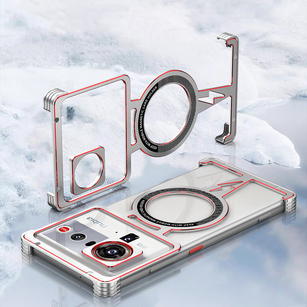 iy Bicolor Thor MagSafe Air Cushion Shockproof Kickstand Metal Case Cover