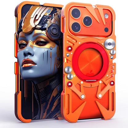 Simon 360° Rotating Pivot Ring Stand Heat Dissipation Hollow Out Metal Case Cover