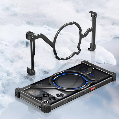 iy Bicolor Armor MagSafe Aluminum Alloy Kickstand Shockproof Metal Case Cover