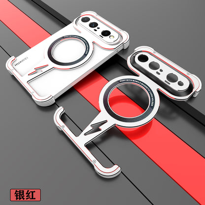 iy Bicolor Thor MagSafe Air Cushion Shockproof Metal Case Cover with Magnetic Kickstand