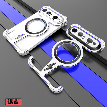iy Bicolor Thor MagSafe Air Cushion Shockproof Metal Case Cover with Magnetic Kickstand