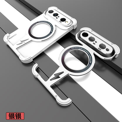 iy Bicolor Thor MagSafe Air Cushion Shockproof Metal Case Cover with Magnetic Kickstand