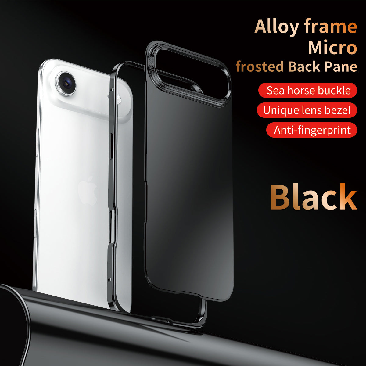 Armor King Sea Horse Buckle Aluminum Alloy Frame Micro-frosted Back Plane Cover Case