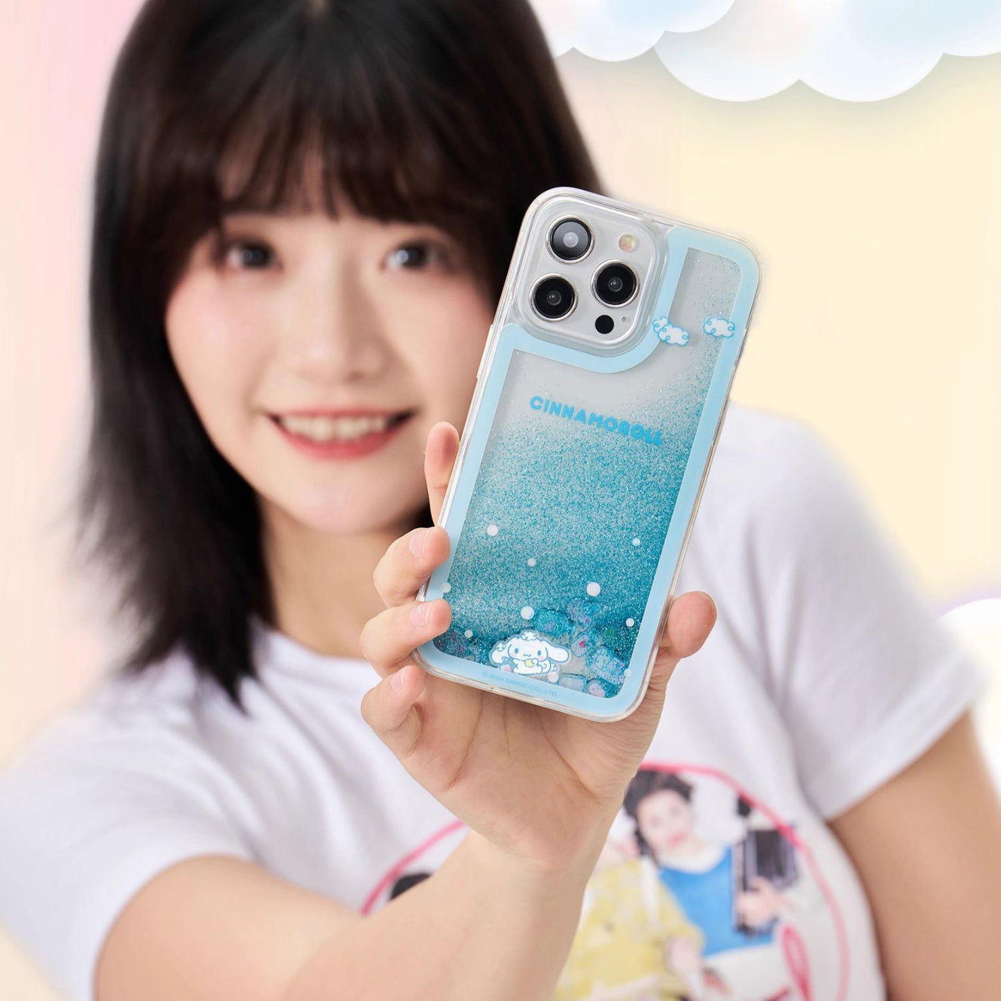 Sanrio Characters Glitter Quicksand Back Case Cover