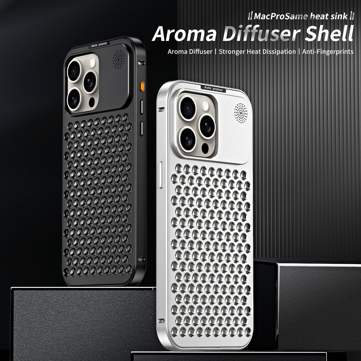 R-Just Aluminum Metal Heat Dissipation Aromatherapy Protective Case Cover