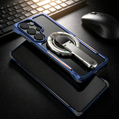 Luphie Mecha Armor Metal Case Cover with Magnetic Ring Holder MagSafe Bracket