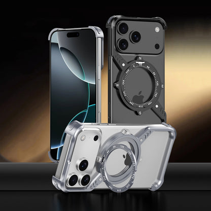 Armor King S Mechanical Gear MagSafe Pivot Ring Stand Air Cushion Sports Metal Case Cover