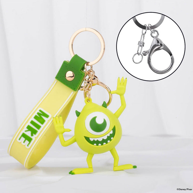 Disney Monsters, Inc. Mike Figure Key Ring Doll Pendant Keychain Anti-lost Lanyard