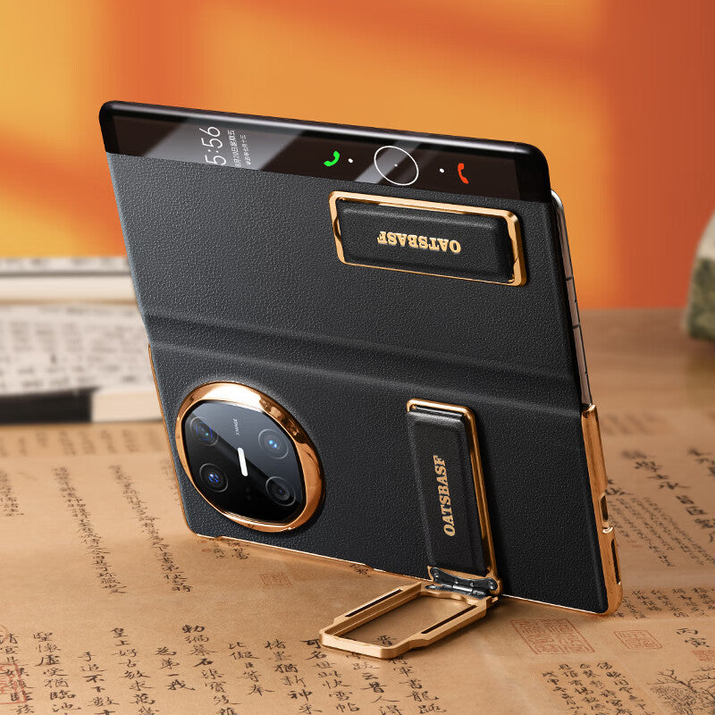 Oatsbasf 360° Rotatable Kickstand Strap Wristband Shockproof Leather Case Cover