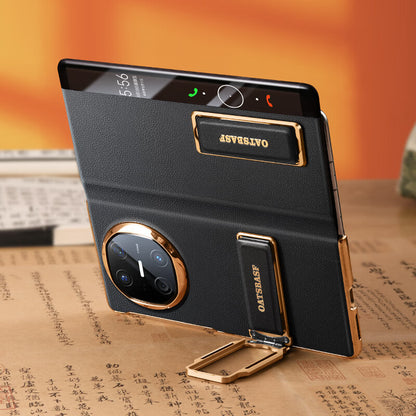 Oatsbasf 360° Rotatable Kickstand Strap Wristband Shockproof Leather Case Cover