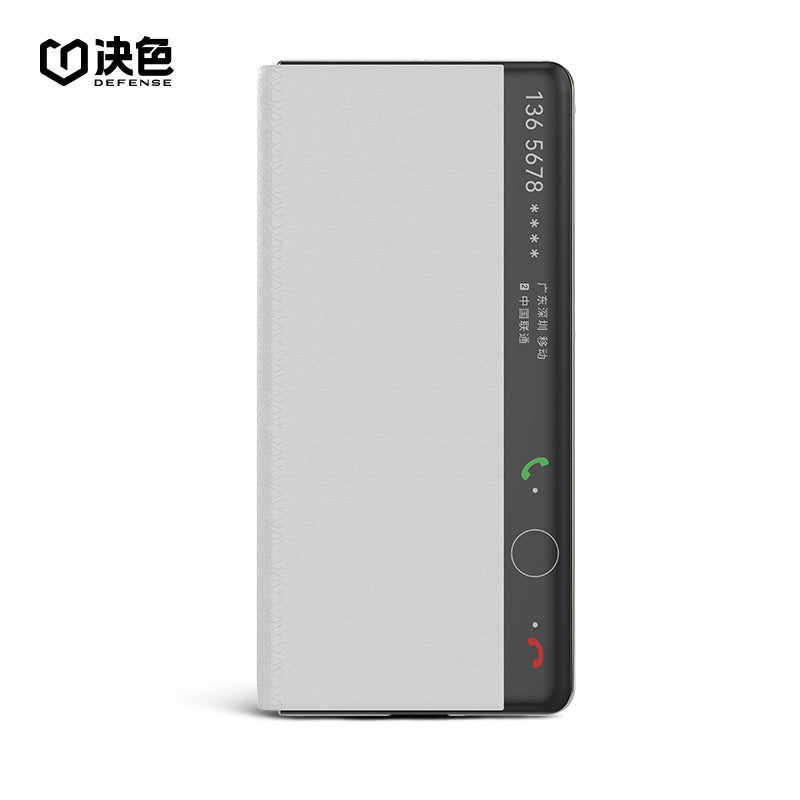 X-Doria Defense Ultra-Thin Luxury Clear View Window Genuine Leather Magnetic Flip Cover Case