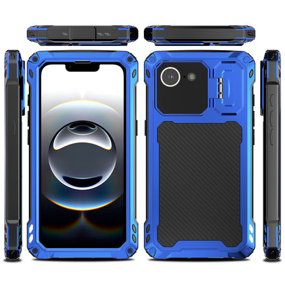 Armor King Silver Shield MagSafe Lens Protector Kickstand Military Heavy Duty Metal Case