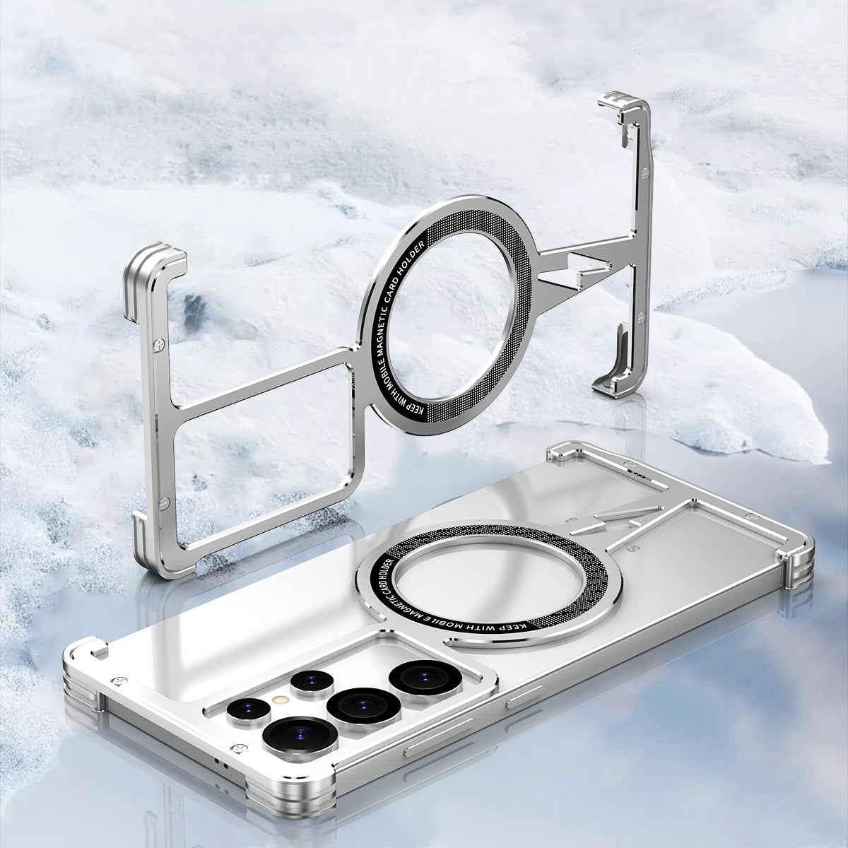 iy Bicolor Thor MagSafe Air Cushion Shockproof Kickstand Metal Case Cover