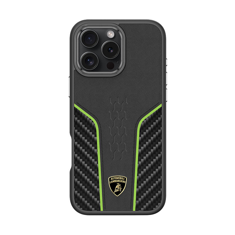 Lamborghini MagSafe Genuine Leather Carbon Fiber Phone Case - Huracan D21