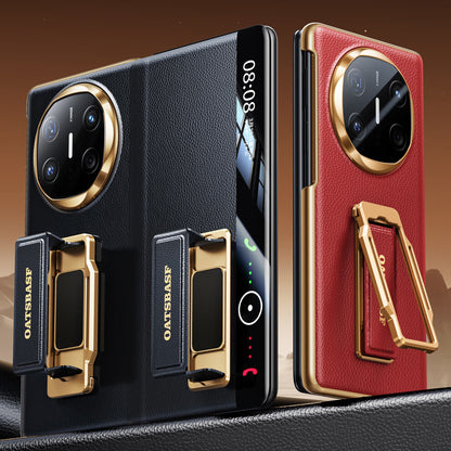 Oatsbasf 360° Rotatable Kickstand Strap Wristband Shockproof Leather Case Cover