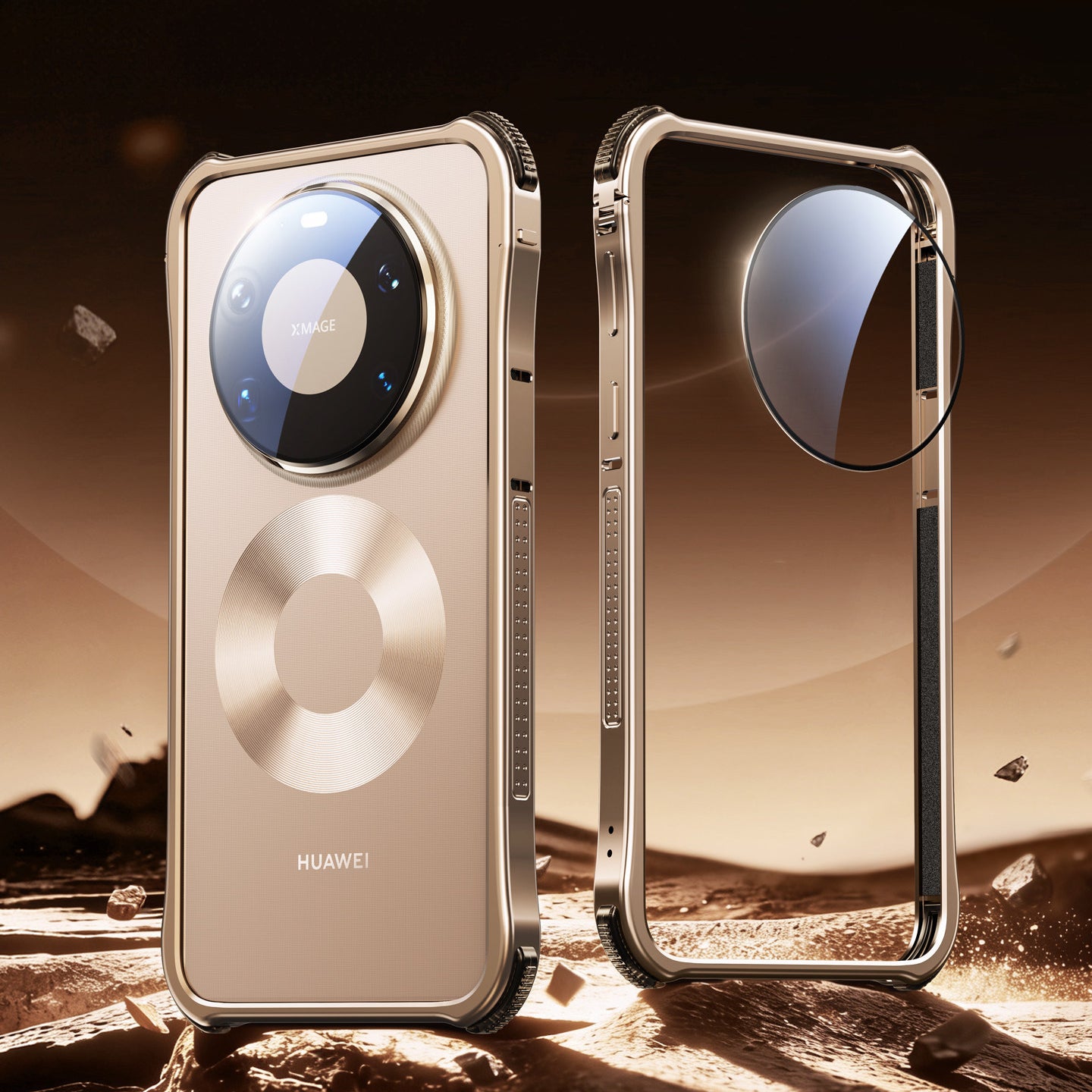 Oatsbasf Dome Shell Lens Protector Air Cushion Shockproof Aluminum Metal Bumper Case Cover