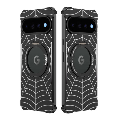 Armor King Spiderweb MagSafe Pivot Ring Stand Shockproof Frameless Metal Case Cover