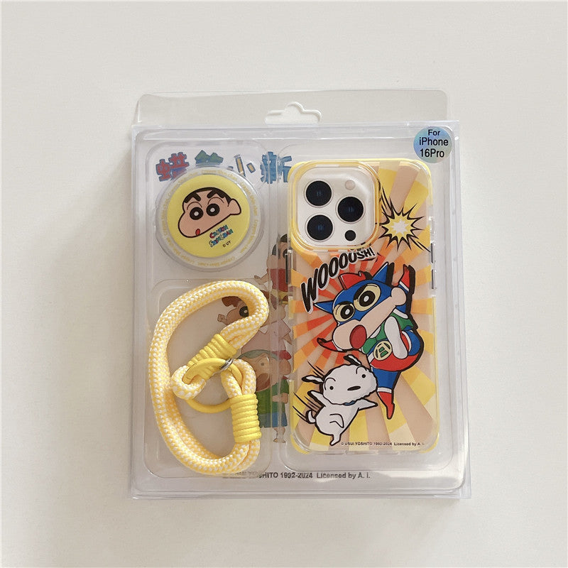 Crayon Shin-chan MagSafe Shockproof Case with Lanyard & Magnetic Airbag Grip Bracket