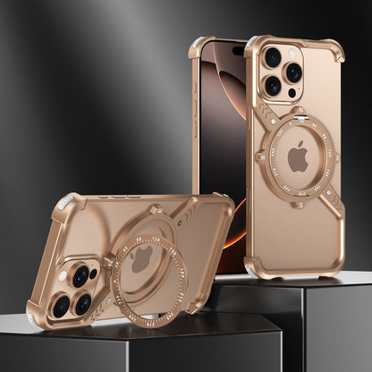 Armor King S Mechanical Gear MagSafe Pivot Ring Stand Air Cushion Sports Metal Case Cover