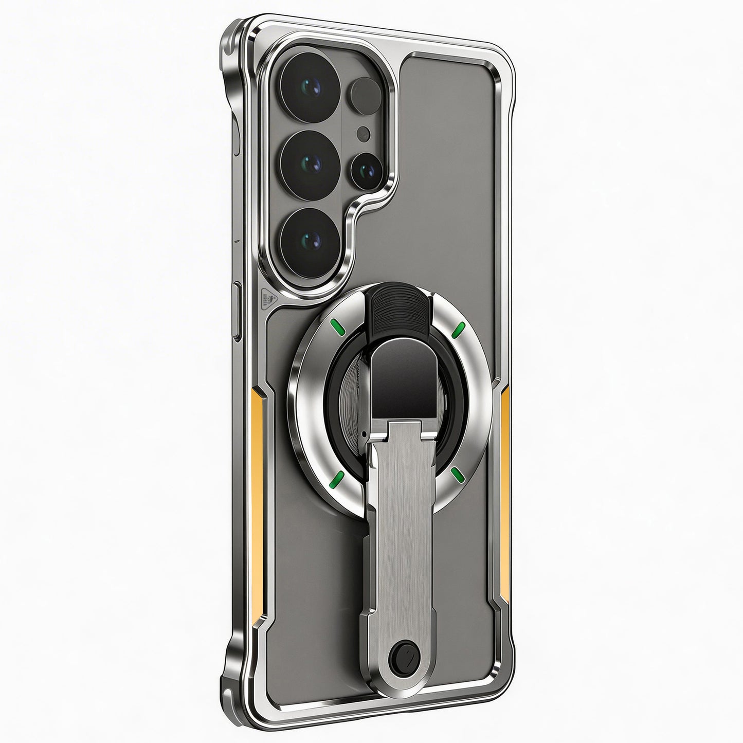 Luphie Mecha Armor Metal Case Cover with Magnetic Ring Holder MagSafe Bracket