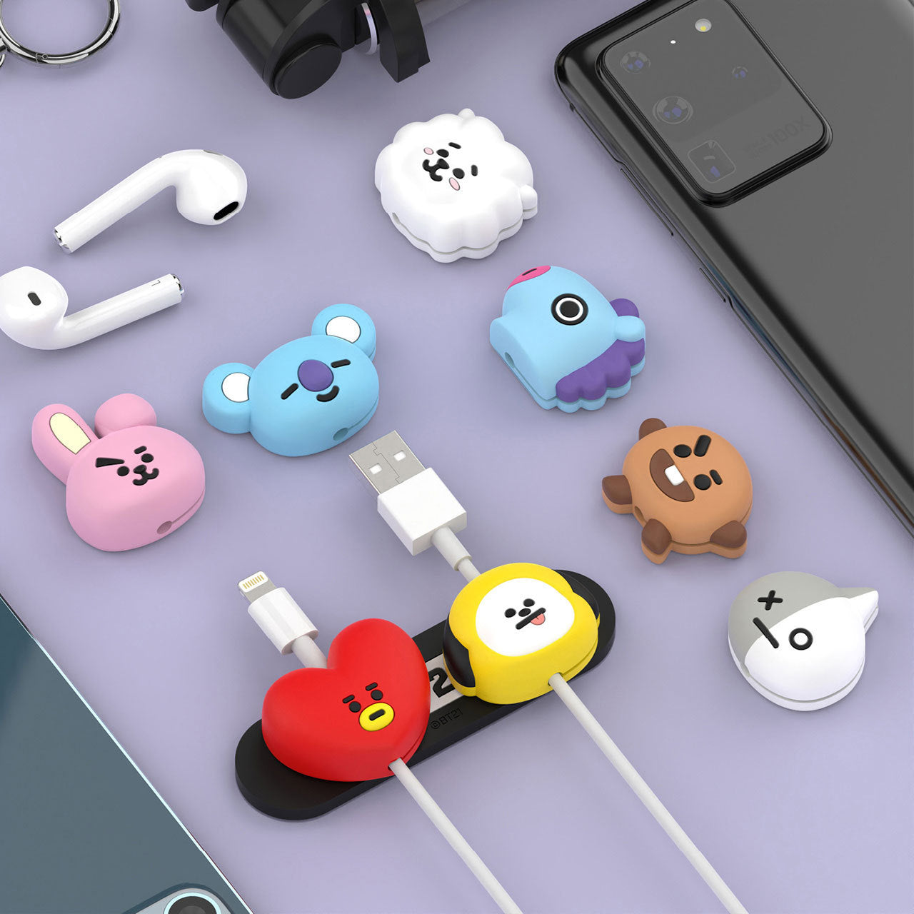 BT21 Face Magnetic Cable Holder