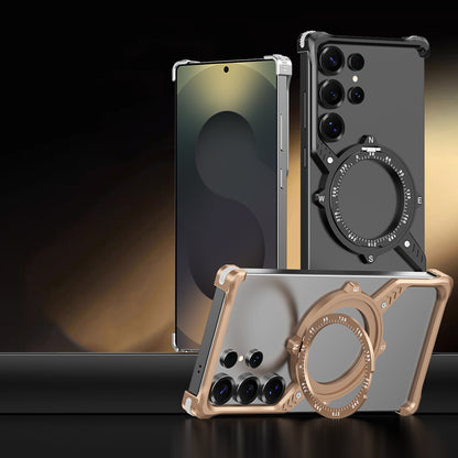 Armor King S Mechanical Gear MagSafe Pivot Ring Stand Air Cushion Sports Metal Case Cover