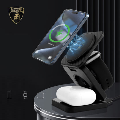 Lamborghini 3-in 1 Foldable Magnetic Wireless Charger -TE D1