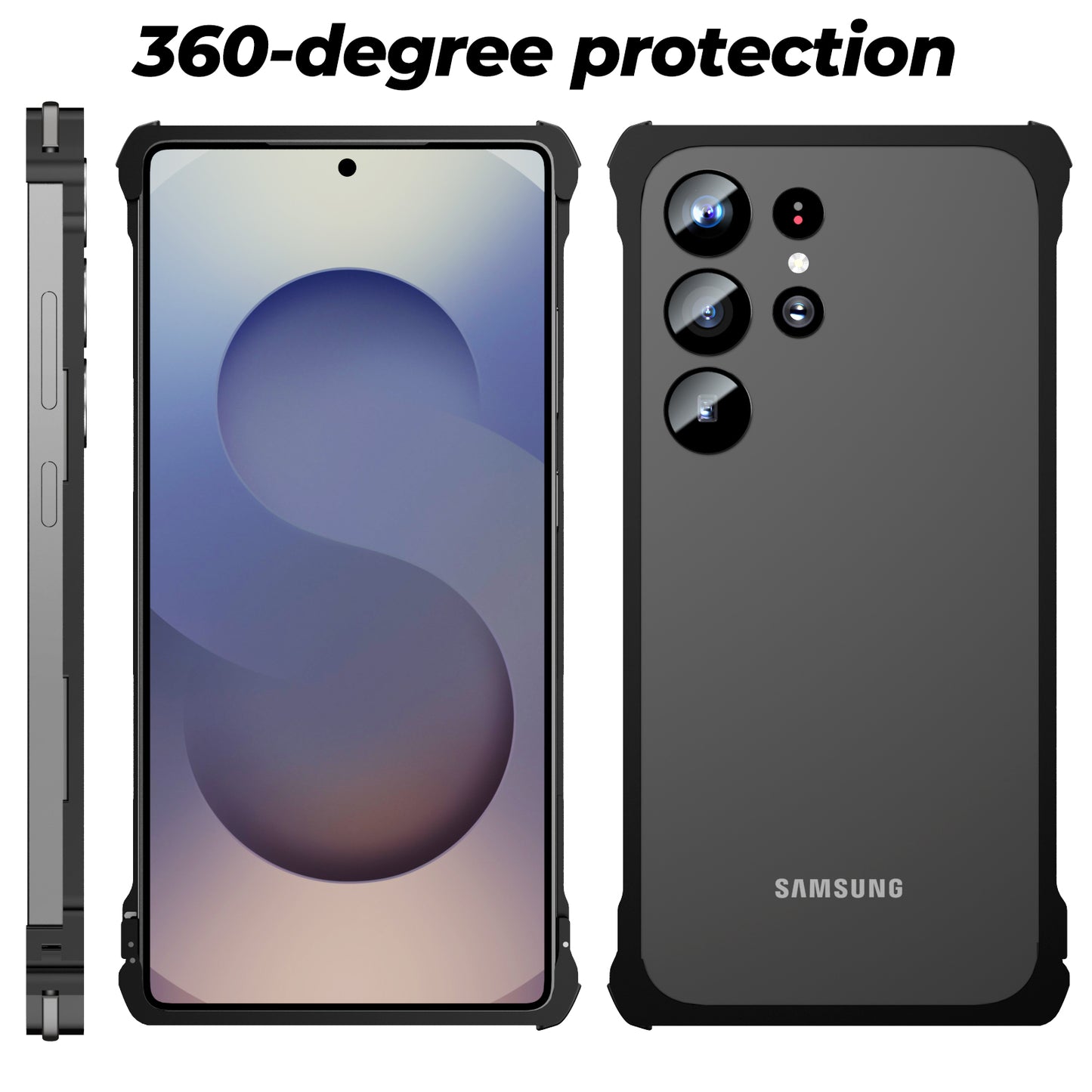 Luphie Slim Light Shockproof Snap-on Aluminum Metal Bumper Case Cover