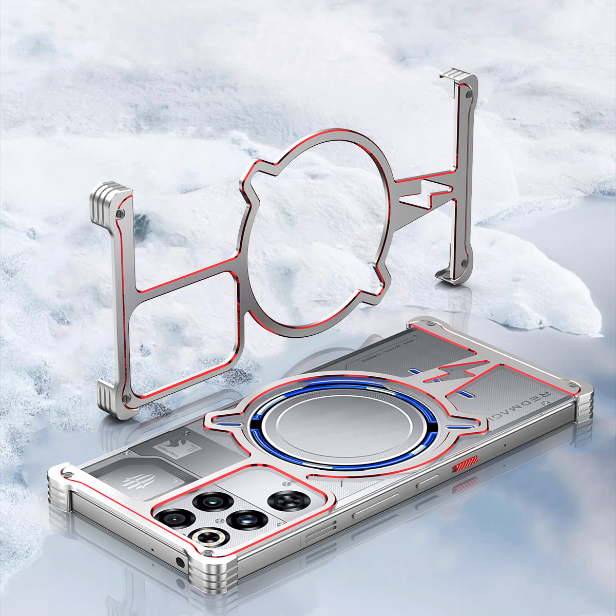 iy Bicolor Thor MagSafe Air Cushion Shockproof Kickstand Metal Case Cover