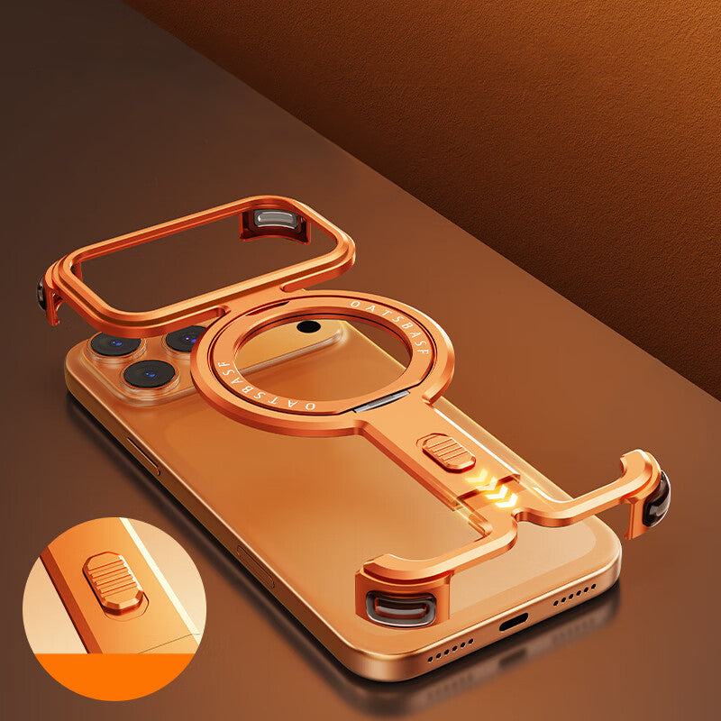 Oatsbasf New π MagSafe Pivot Ring Stand Air Cushion Minimalist Frameless Metal Case Cover