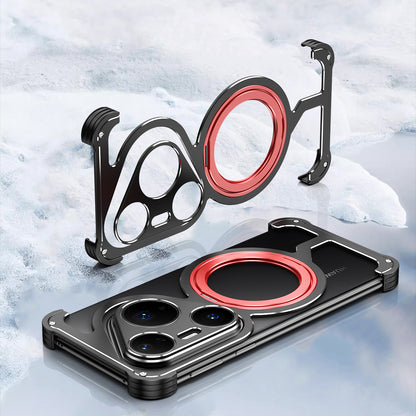 iy Bicolor Armor MagSafe Aluminum Alloy Kickstand Shockproof Metal Case Cover