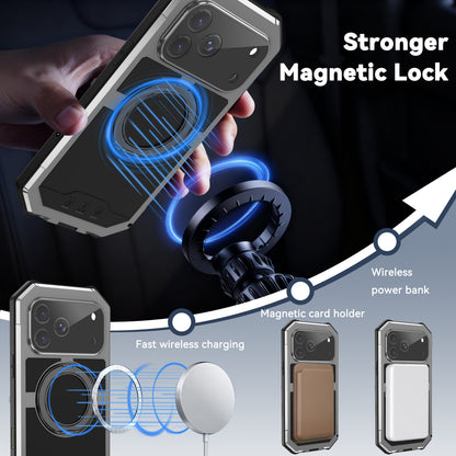 R-Just Kickstand IV MagSafe Lens Protector IP67 Metal Outdoor Military Heavy Duty Case Cover