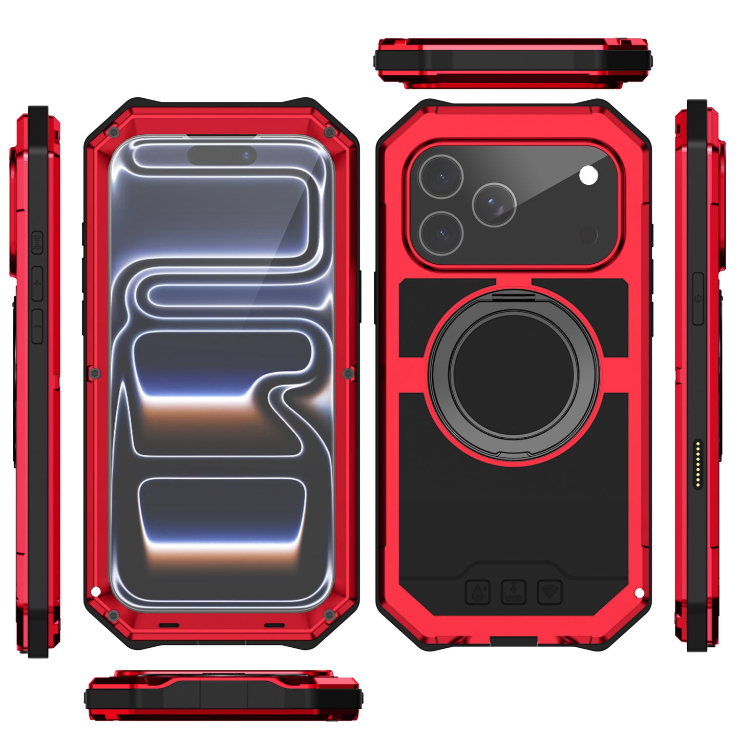 R-Just Kickstand IV MagSafe Lens Protector IP67 Metal Outdoor Military Heavy Duty Case Cover