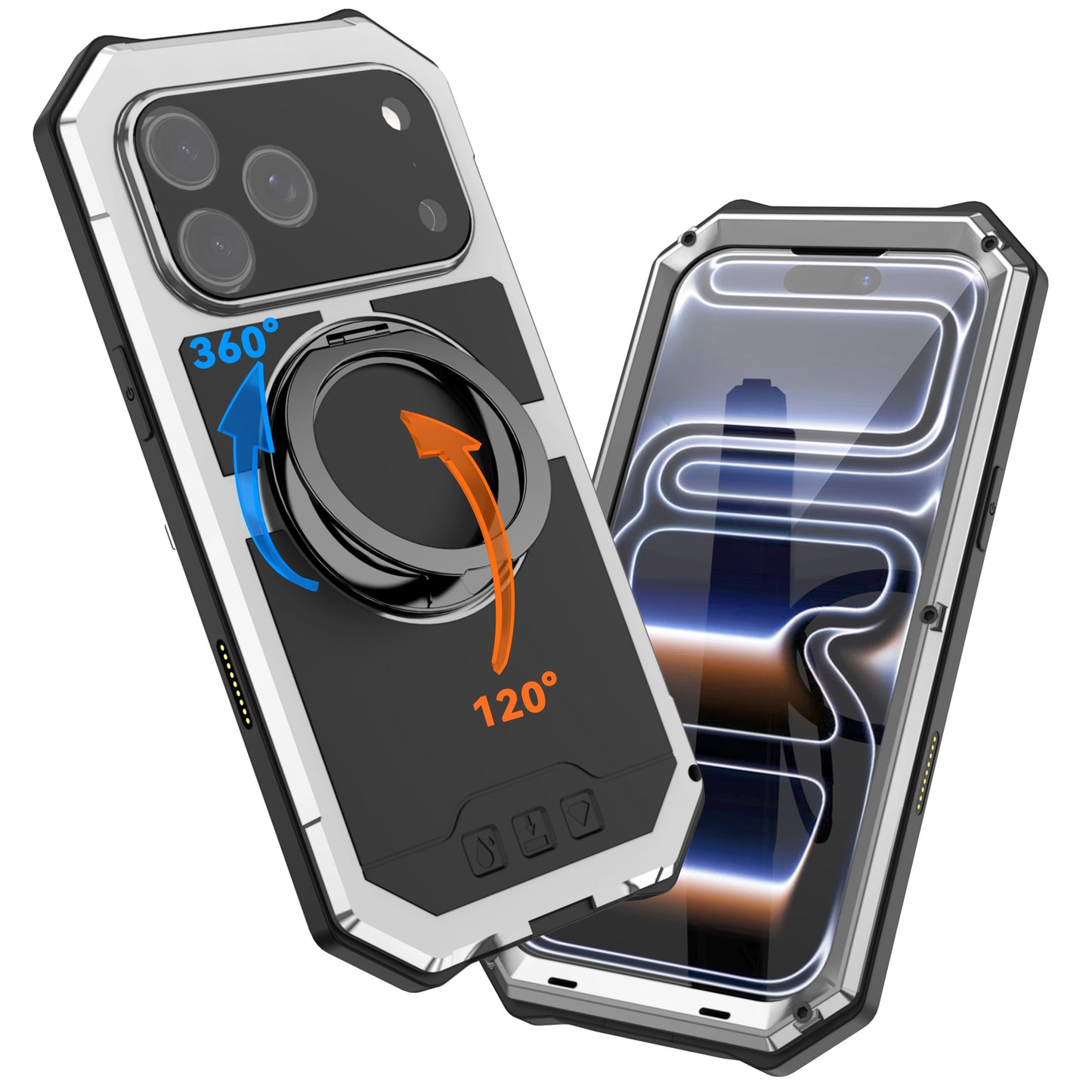 R-Just Kickstand IV MagSafe Lens Protector IP67 Metal Outdoor Military Heavy Duty Case Cover