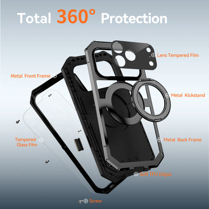R-Just Kickstand IV MagSafe Lens Protector IP67 Metal Outdoor Military Heavy Duty Case Cover