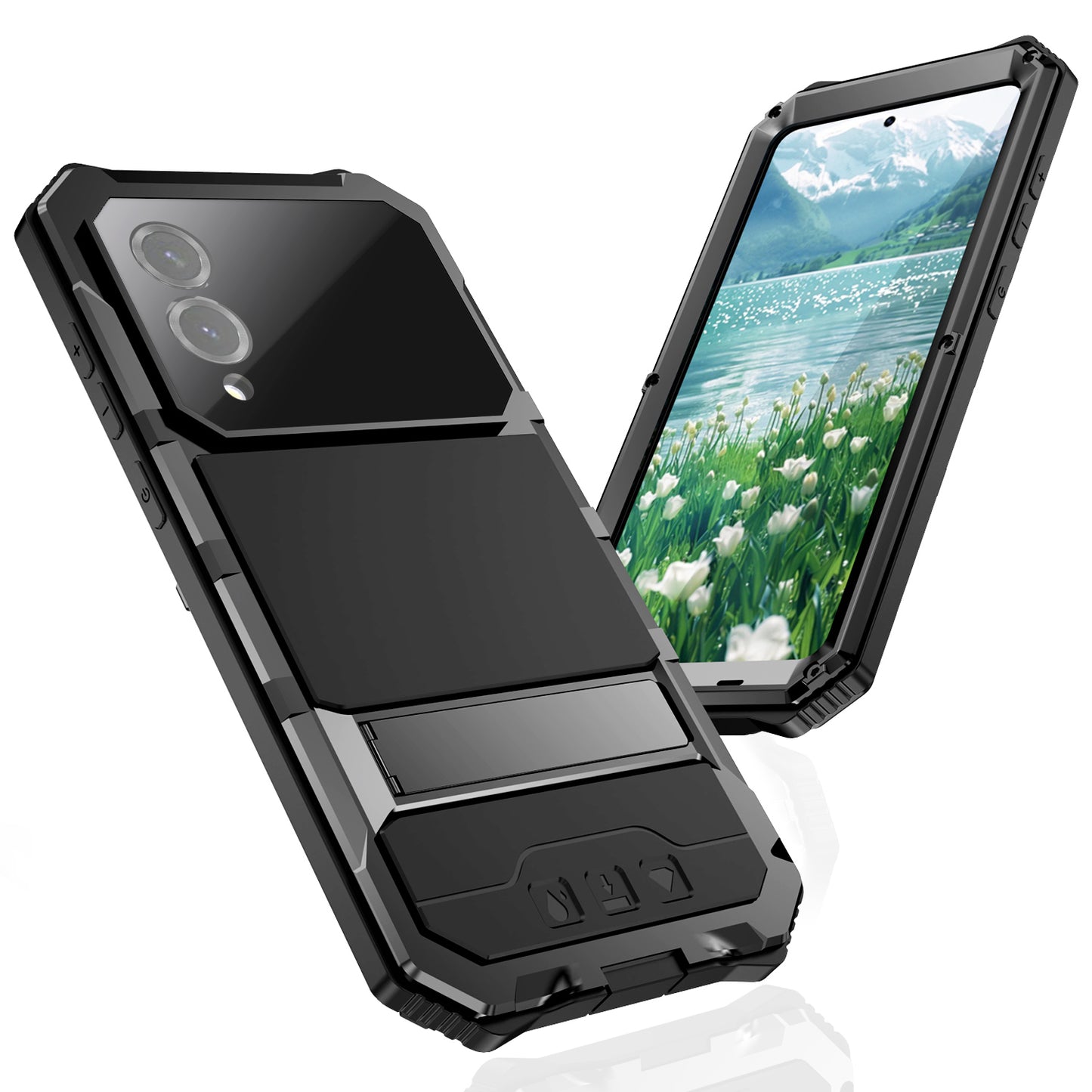 R-Just King Kong Kickstand III Lens Protector IP54 Metal Outdoor Military Heavy Duty Case Cover