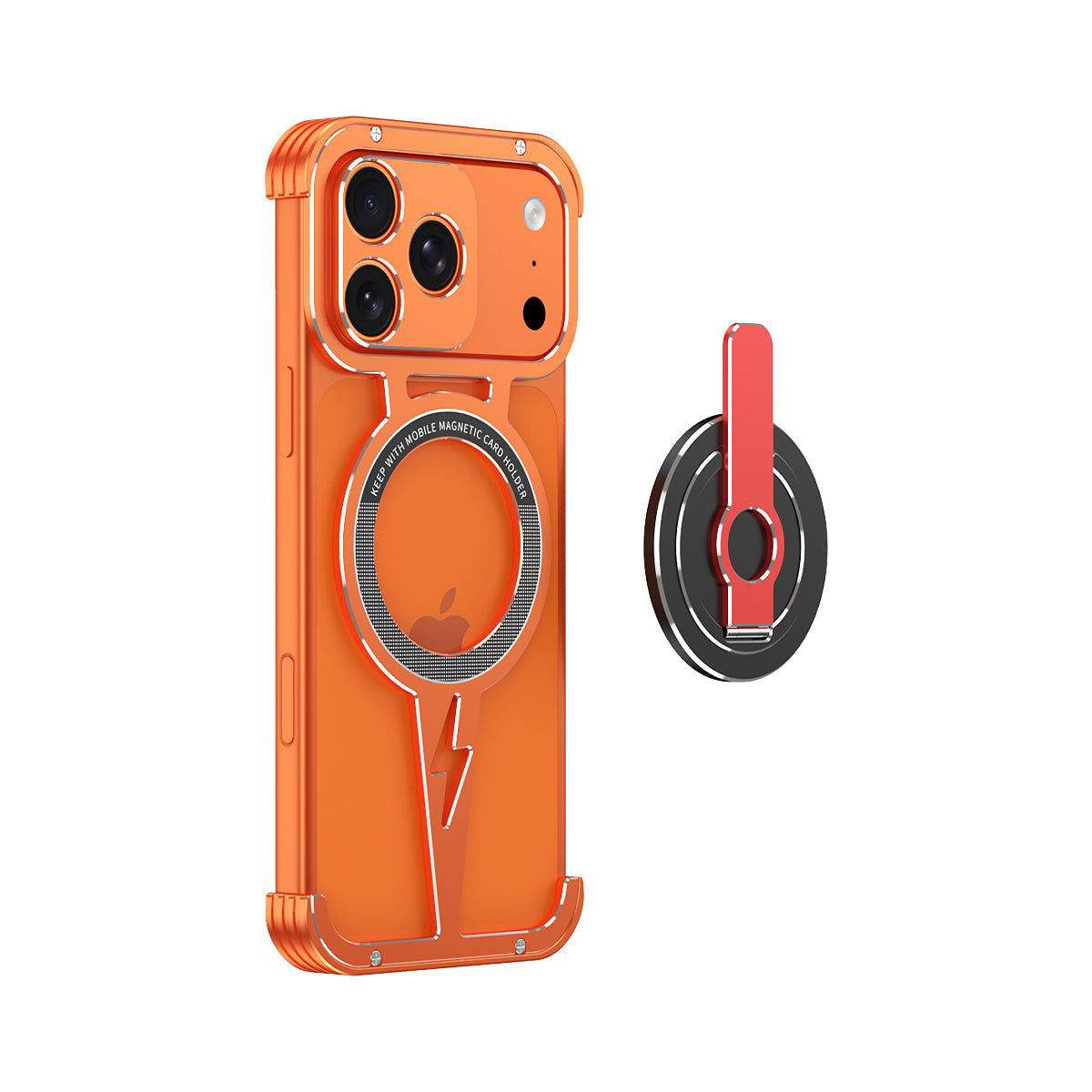 iy Bicolor Thor MagSafe Air Cushion Shockproof Kickstand Metal Case Cover