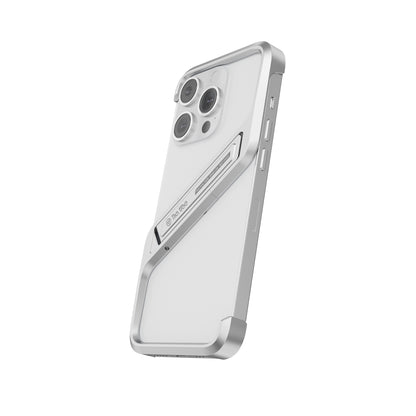 Armor King Geometric Fulcrum Kickstand Frameless Metal Case Cover