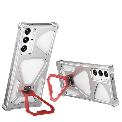 iy Bicolor Transformers Shockproof Aluminum Alloy Kickstand Metal Case Cover