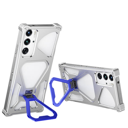 iy Bicolor Transformers Shockproof Aluminum Alloy Kickstand Metal Case Cover