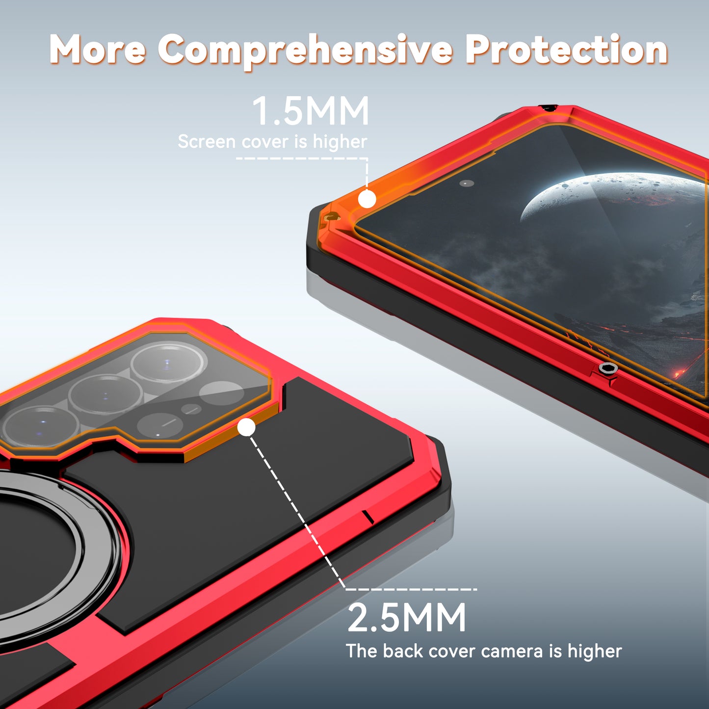 R-Just Kickstand IV MagSafe Lens Protector IP67 Metal Outdoor Military Heavy Duty Case Cover