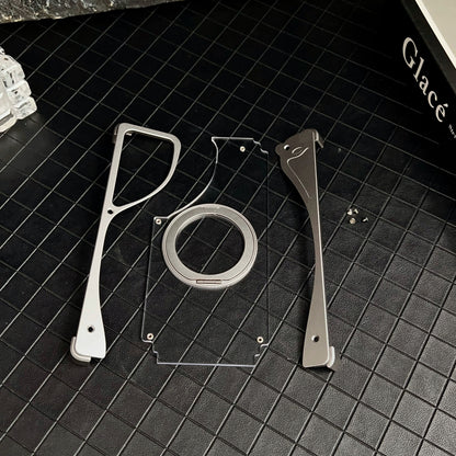 Armor King Stoat Bezel-less MagSafe Transparent PC Back Shockproof Metal Case Cover