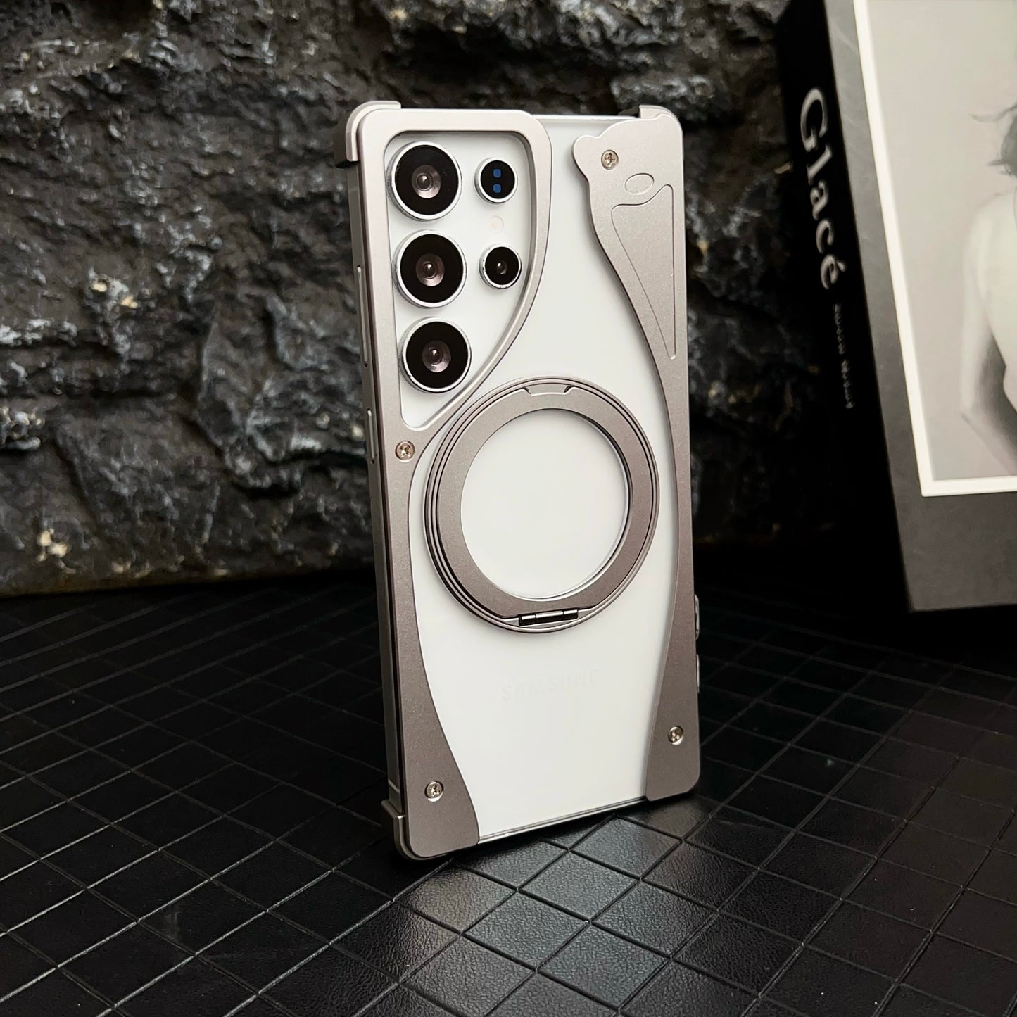 Armor King Stoat Bezel-less MagSafe Transparent PC Back Shockproof Metal Case Cover