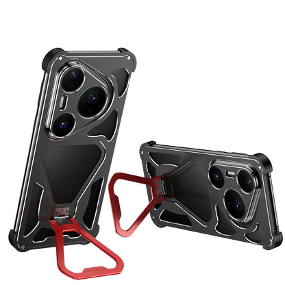 iy Bicolor Transformers Shockproof Aluminum Alloy Kickstand Metal Case Cover