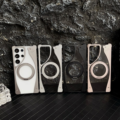 Armor King Stoat Bezel-less MagSafe Transparent PC Back Shockproof Metal Case Cover