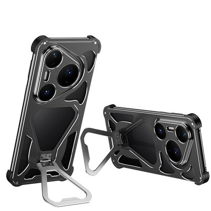 iy Bicolor Transformers Shockproof Aluminum Alloy Kickstand Metal Case Cover