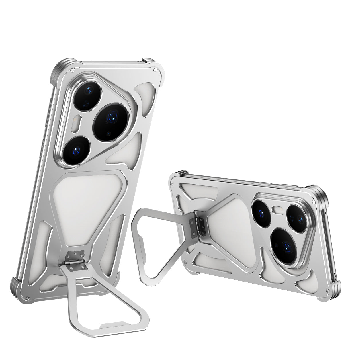 iy Bicolor Transformers Shockproof Aluminum Alloy Kickstand Metal Case Cover