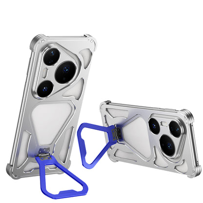 iy Bicolor Transformers Shockproof Aluminum Alloy Kickstand Metal Case Cover